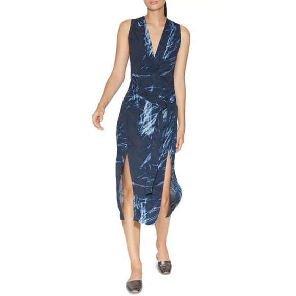 HALSTON HERITAGE Printed Double-Slit Dress - Medium - Picture 1 of 10